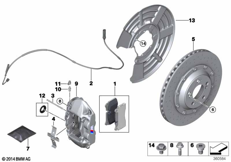 Genuine BMW 34217850465 F82 F80 Caliper Housing Left (Inc. M4 CS, M3 & M4 GTS) | ML Performance EU Car Parts
