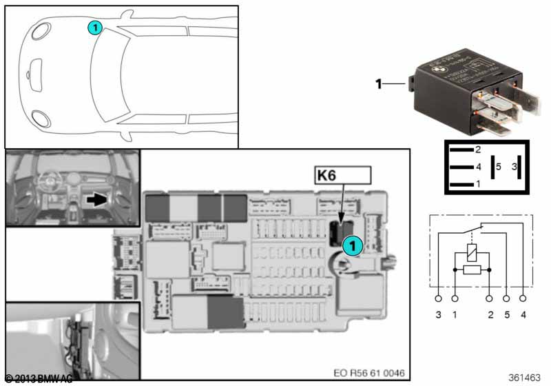 Relay for headlight cleaning system K6