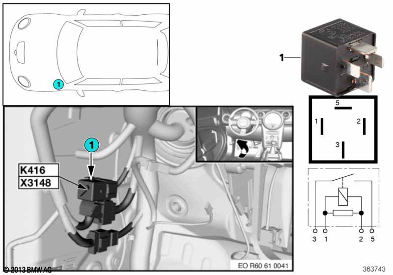 Relay for heated windshield K416