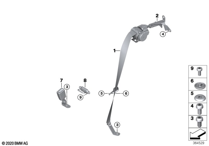 Genuine BMW 72117365573 Mount, Belt Retractor, Rear Left (Inc. i8) | ML Performance UK Car Parts