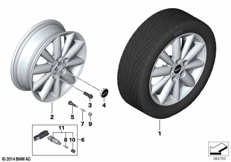 MINI LA wheel Radial Spoke 508