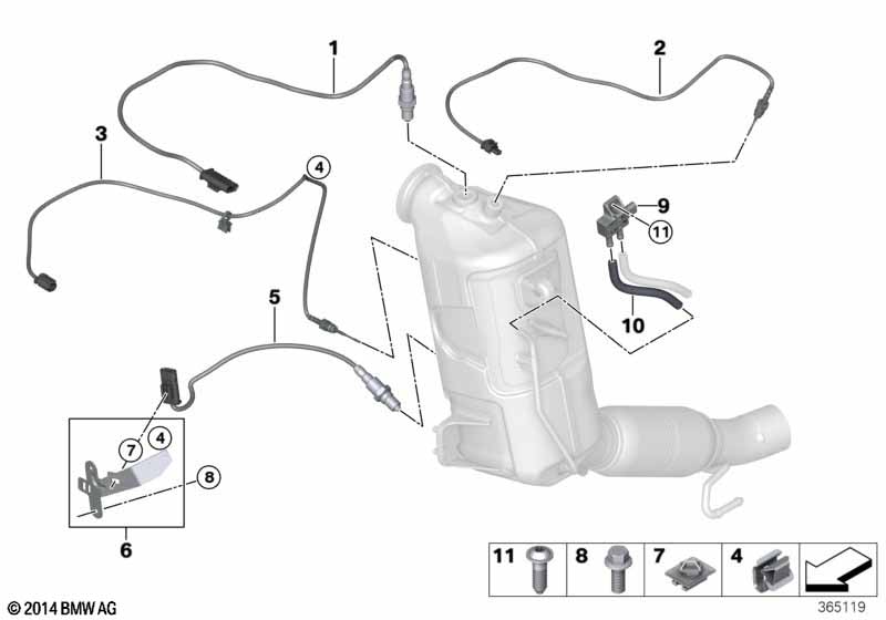 Genuine BMW 13628570234 F22 G06 Temperature Sensor, Exhaust L=332 (Inc. 425d, 320d ed & X4 M40dX) | ML Performance EU Car Parts