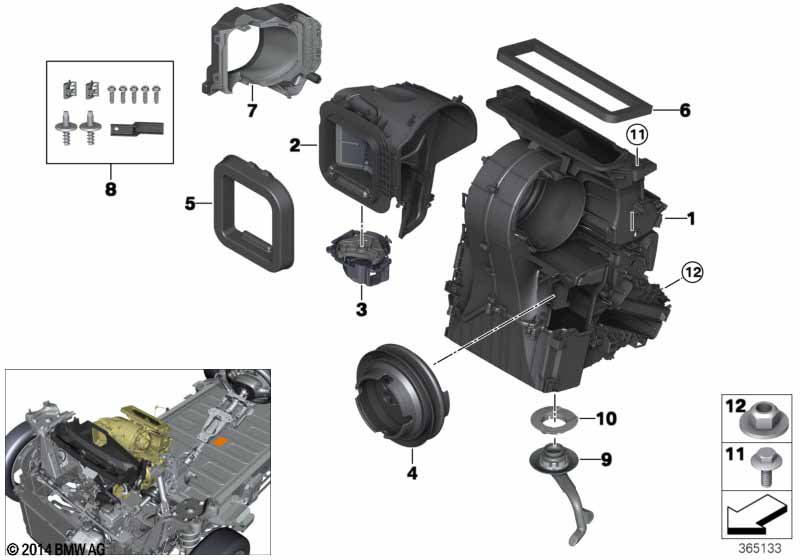 Housing parts, heater and air condit.