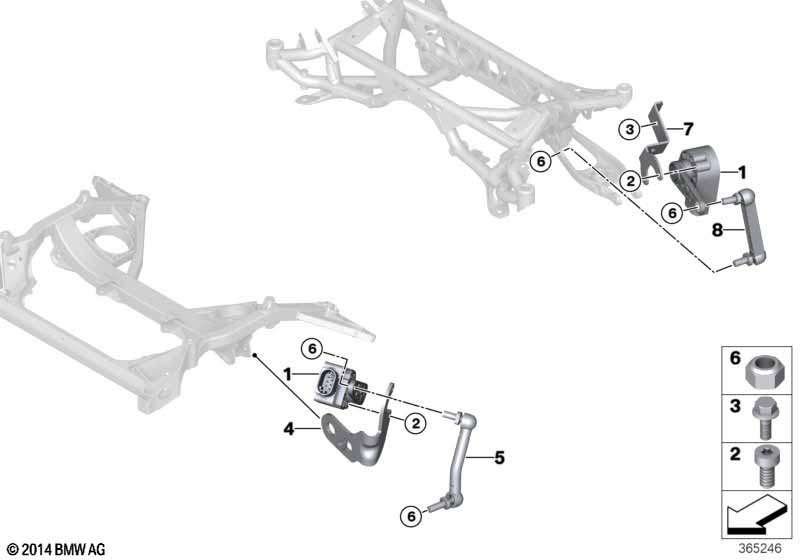 Headlight vertical aim control sensor