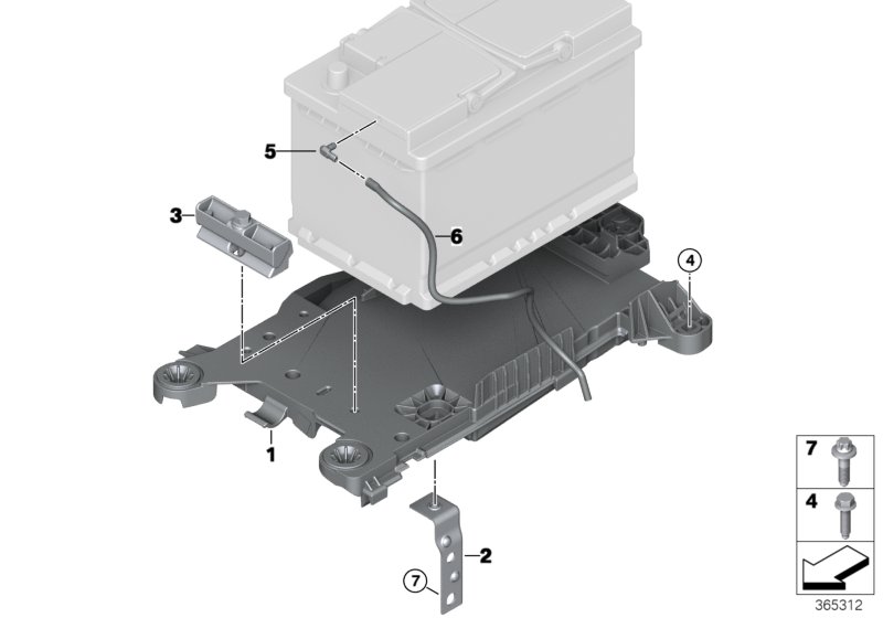 Genuine BMW 61219387574 F46 Battery Tray 70AH (Inc. 118i, 218d & 225iX) | ML Performance UK Car Parts
