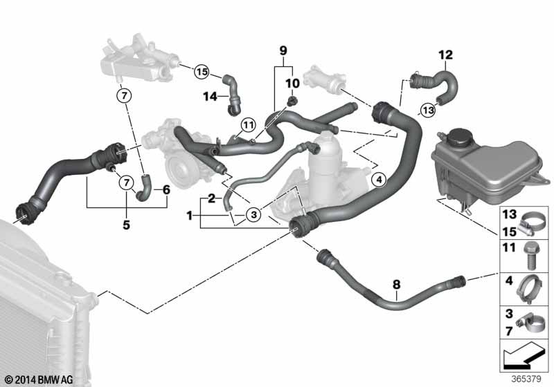 Cooling system coolant hoses