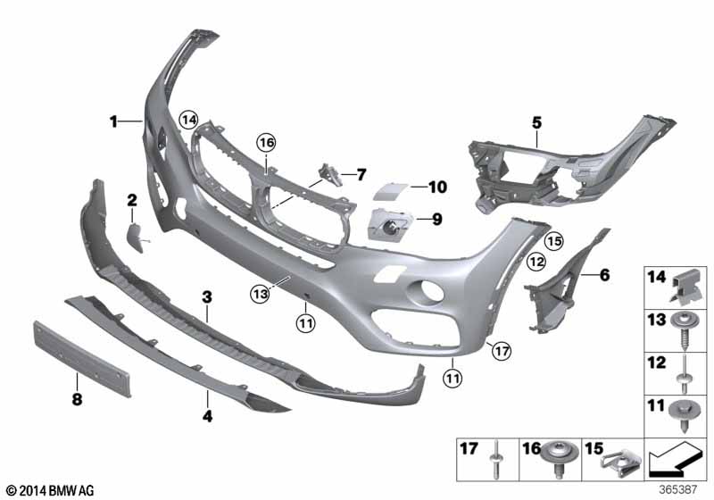 Genuine BMW 51117319796 F16 Panel, Bumper, Front (Inc. X6) | ML Performance UK Car Parts