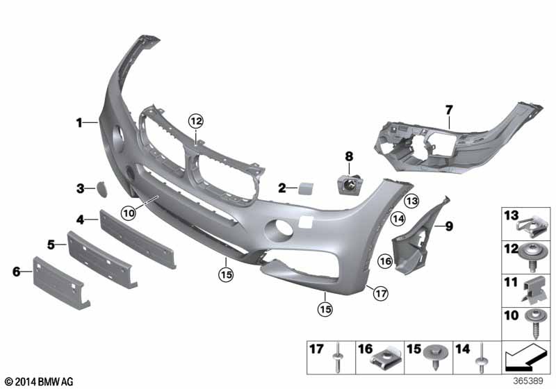 Genuine BMW 51118065884 F16 TriCover, Bumper, Primed, Front M / PDC (Inc. X6) | ML Performance UK Car Parts