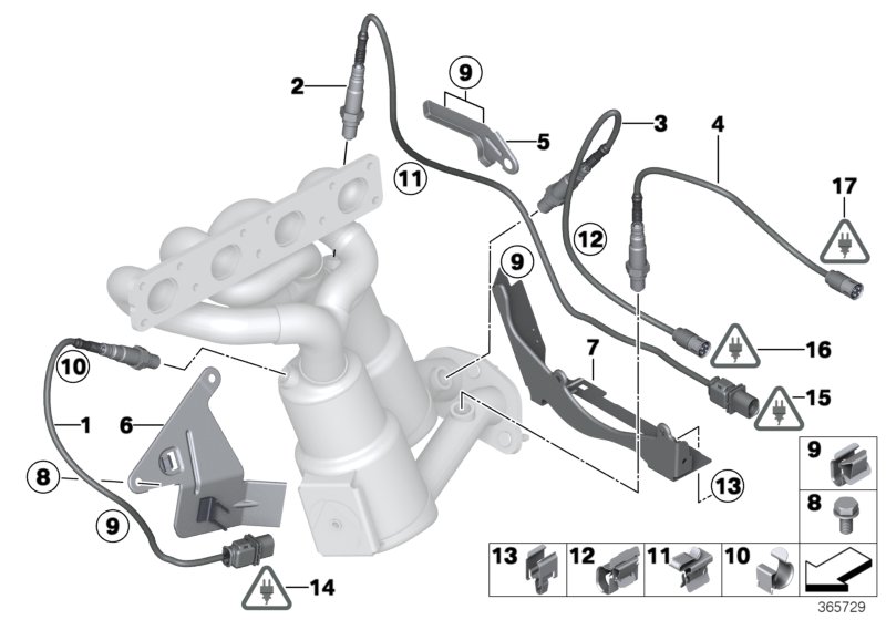 Genuine BMW 11787566156 E81 E87 E91 Bracket F Plug Oxygen Sensor (Inc. X1 18i, 320i & 318i) | ML Performance UK Car Parts