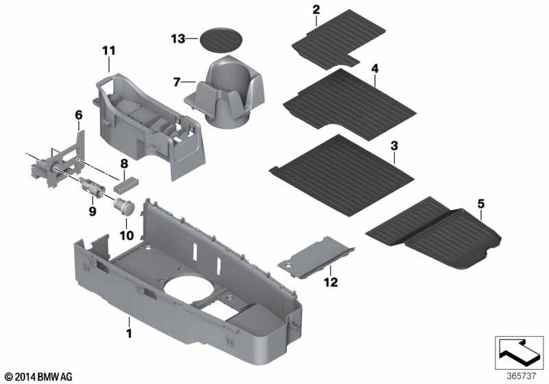 Storage tray, center console
