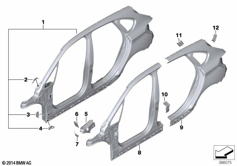 Genuine BMW 41217407907 Reinforcement Plate, C-Pillar, Left (Inc. 225i, 216i & 225xe) | ML Performance EU Car Parts