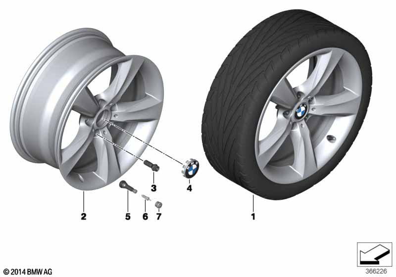 Genuine BMW 36116876767 F25 F26 Light Alloy Rim, Black 9,5JX19 ET48 (Inc. X3 18i, X3 28i & X4 28iX) | ML Performance UK Car Parts