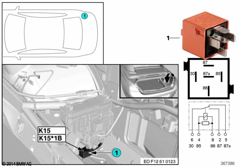 Relay for rear-window drive K15