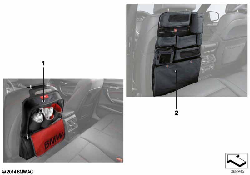 Backrest pocket & pocket 'BMW Lines'