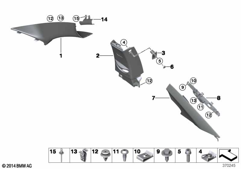 Genuine BMW 51438057939 F22 F87 Cover Column C Left SCHWARZ (Inc. M235iX, 228i & M240i) | ML Performance UK Car Parts