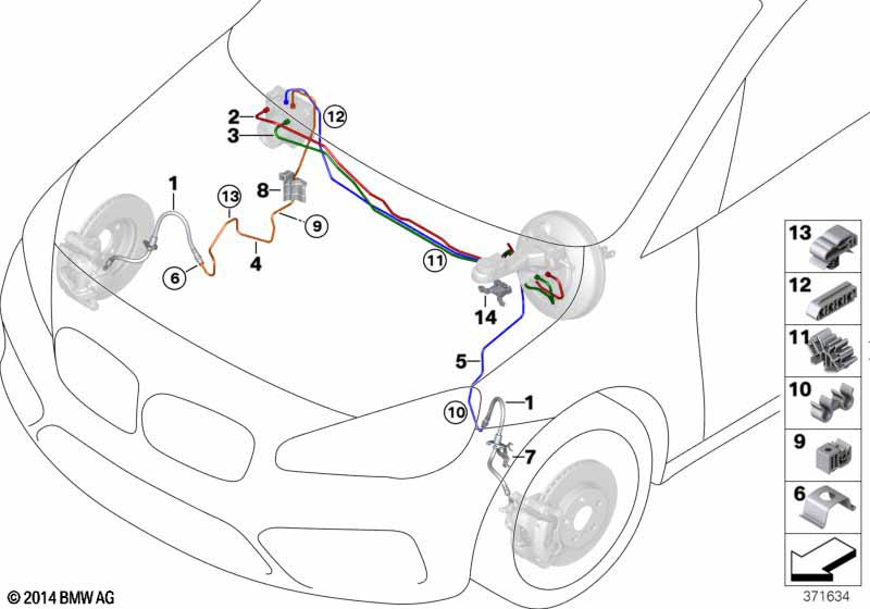 Genuine BMW 34306875883 F45 F46 F48 Pipe - Brake Master Cylinder- M12-M12 (Inc. X1 18i, 225i & 225iX) | ML Performance UK Car Parts