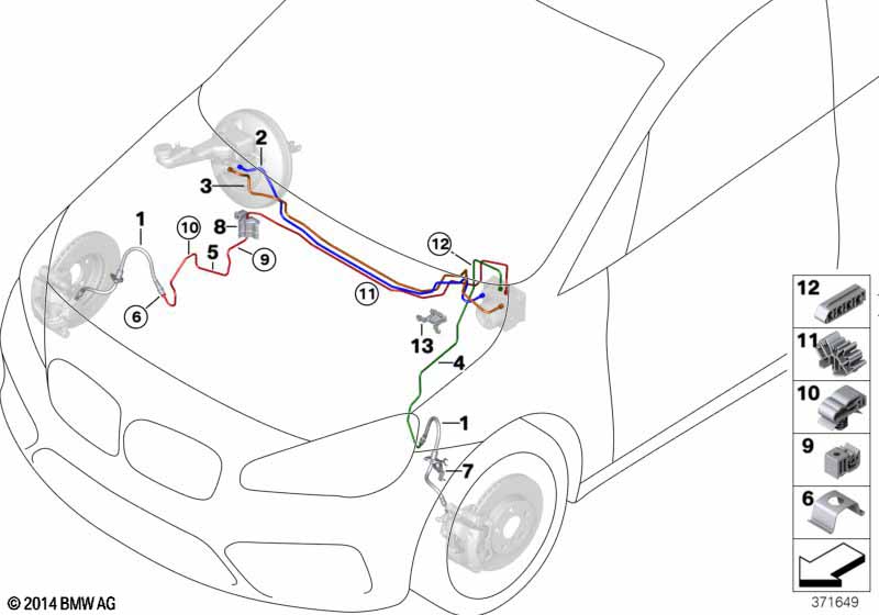 Genuine BMW 34306854263 F46 Brake Hose Front (Inc. X1 & 225xe) | ML Performance UK Car Parts