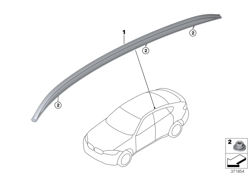 Genuine BMW 51137342197 F16 Roof Rail, High-Gloss, Black, Left (Inc. X6) | ML Performance UK Car Parts