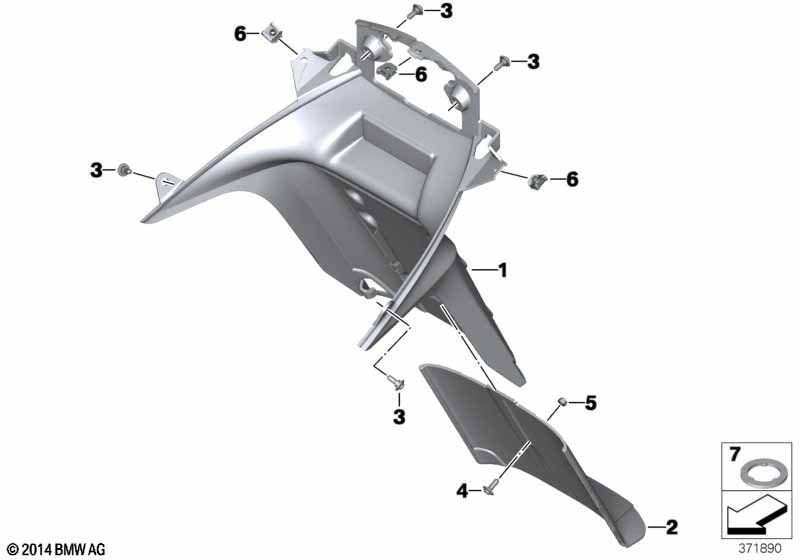 Rear wheel cover, license plate bracket