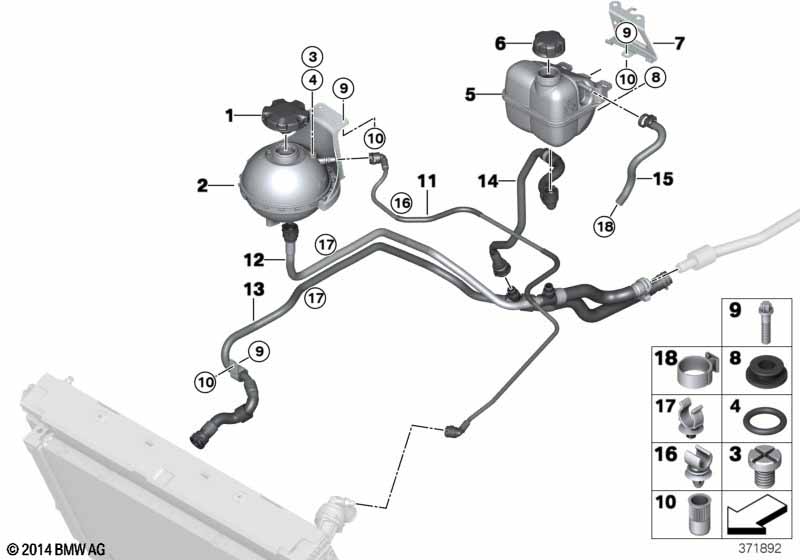Genuine BMW 17137640831 Cooling Water Expansion Tank (Inc. i8) | ML Performance UK Car Parts