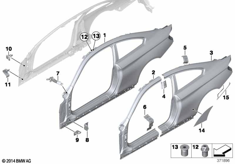 Genuine BMW 41007344967 F32 F32 Left Rear Side Panel (Inc. 430i, 418d & 425d) | ML Performance UK Car Parts