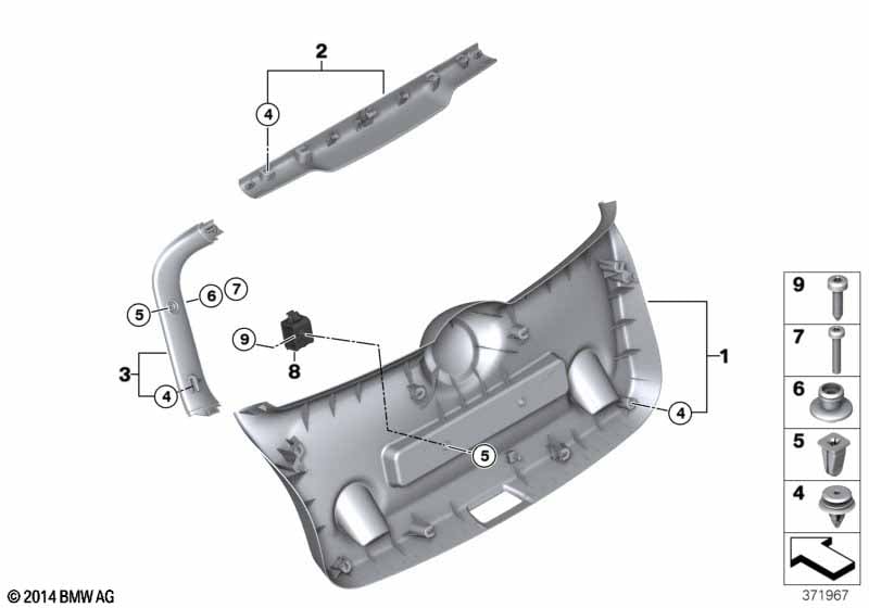 Trunk lid trim panel
