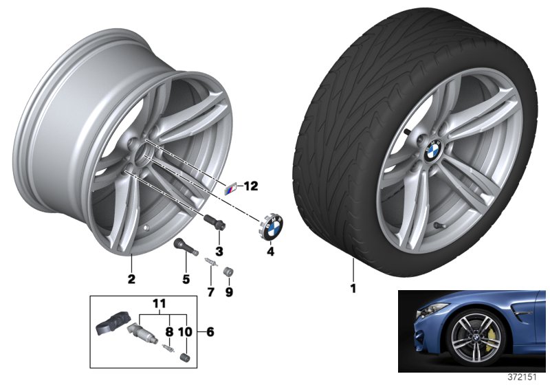 Genuine BMW 36112284550 F83 F80 Disc Wheel Light Alloy Jet Bl.Sol.Paint 9JX19 ET:29 (Inc. M4, M3 & M2 Competition) | ML Performance UK Car Parts
