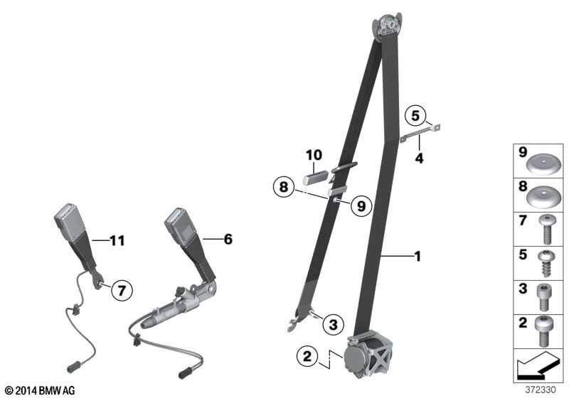 Genuine BMW 72117260207 F25 F26 Lower Strap, Front (Inc. X3) | ML Performance UK Car Parts