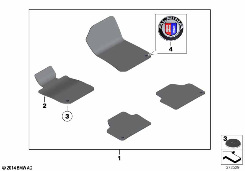 Floor mats, velours