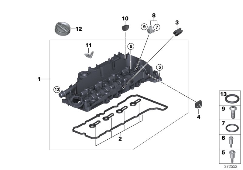 Genuine BMW 11128581798 F20 G11 G30 Cylinder Head Cover (Inc. 318d, 320d & 520d) | ML Performance UK Car Parts