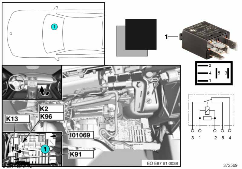 Relay for heated rear window K13
