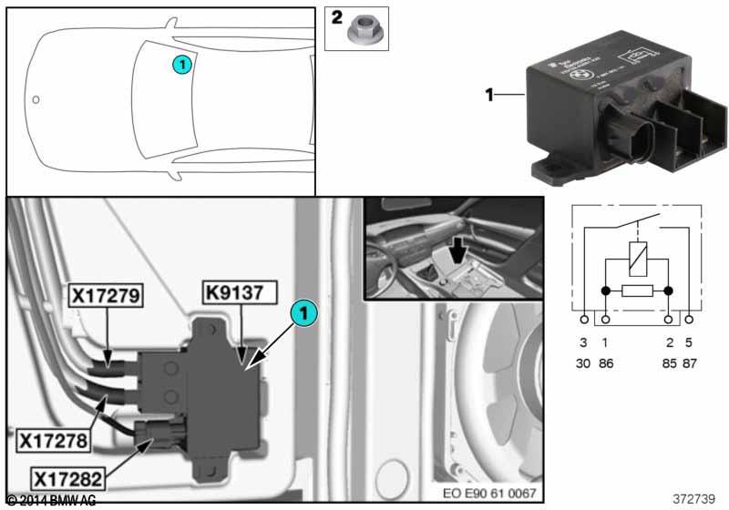 Relay for electric fan K9137