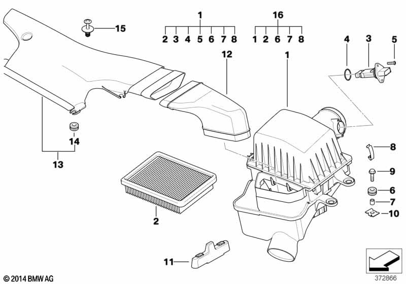 Genuine BMW 13627839014 E46 E85 E63 Hot-Film Air Mass Meter (Inc. M5, M3 & Z3 M) | ML Performance EU Car Parts