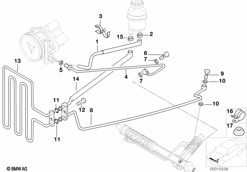 Hydro steering-oil pipes