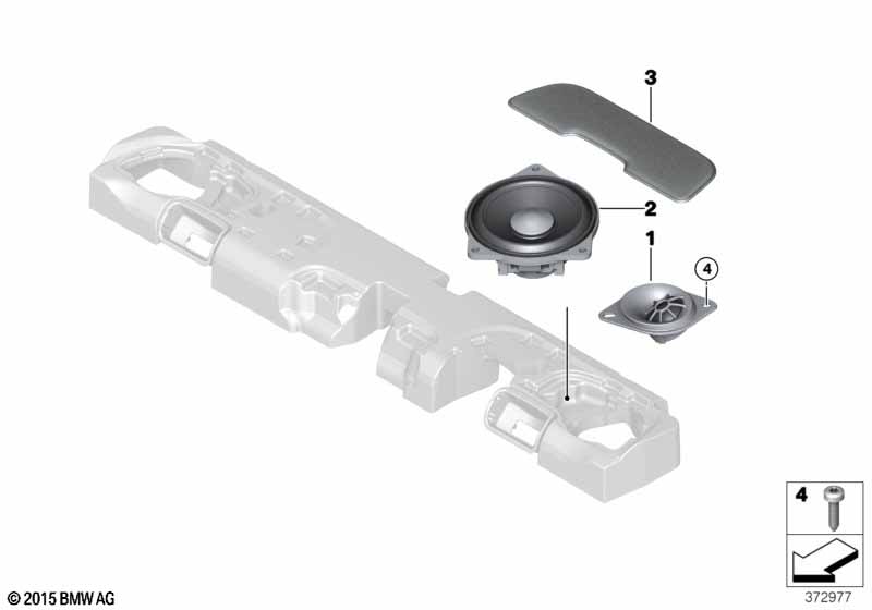 Single parts f rear helf loudspeaker