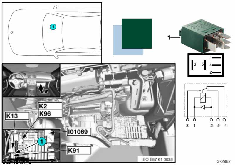 Relay for rear wiper K91