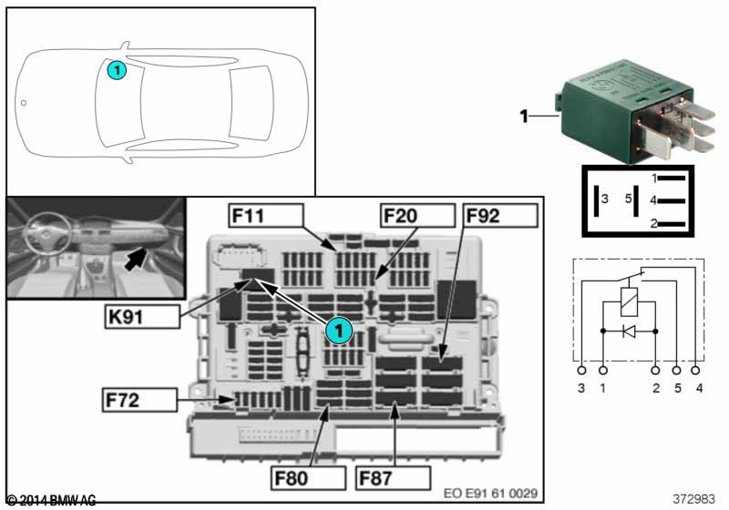 Relay for rear wiper K91