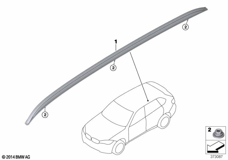 Genuine BMW 51138057755 Roof Railing, Left GLANZSCHWARZ (Inc. X5) | ML Performance EU Car Parts