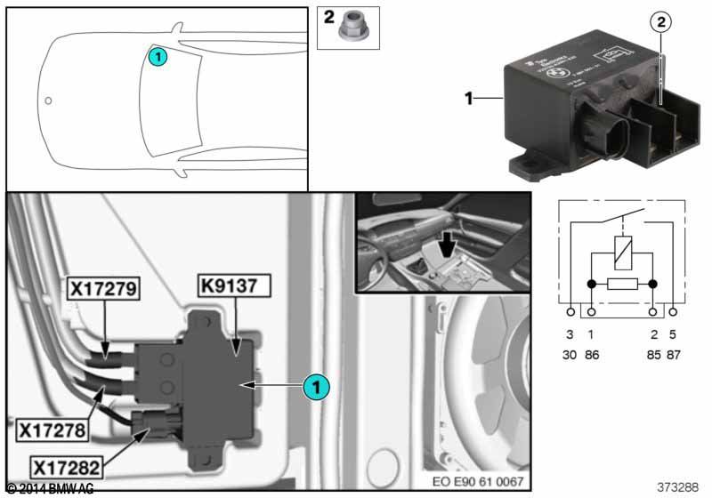 Relay for electric fan K9137