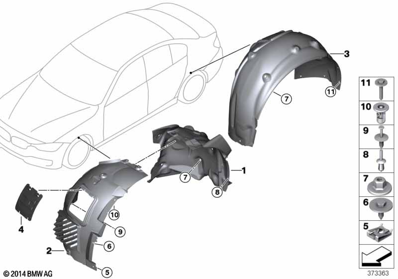 Genuine BMW 51718054279 F80 F82 Cover, Wheelhousing, Fr. Sec., Front Lft (Inc. M4 GT4, M4 GTS & M3) | ML Performance UK Car Parts