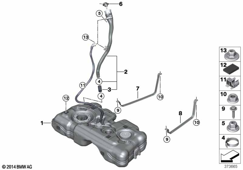 Fuel tank/mounting parts