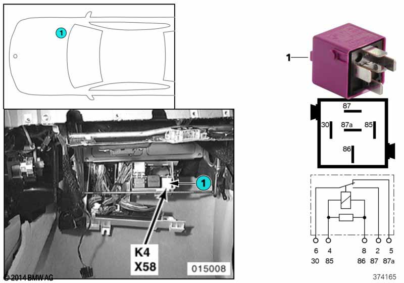 Relay for heater blower K4