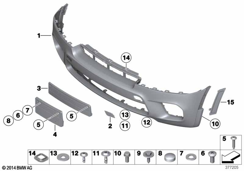 Genuine BMW 51118049701 E70 TriCover, Bumper, Primed, Front M / PDC (Inc. X5) | ML Performance EU Car Parts