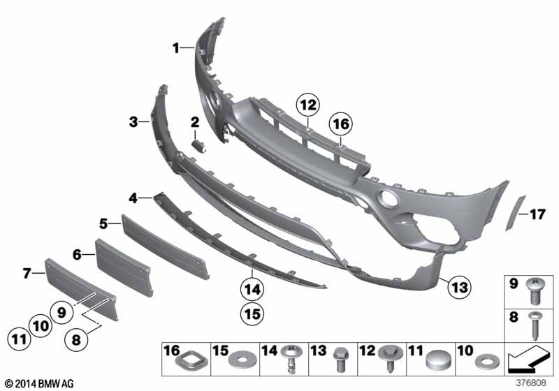 Genuine BMW 51117222718 E70 Trim Cover, Bumper, Primed, Front (Inc. X5) | ML Performance EU Car Parts