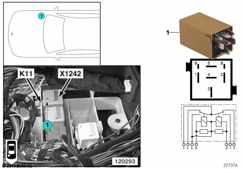 Relay for windshield wiper K11