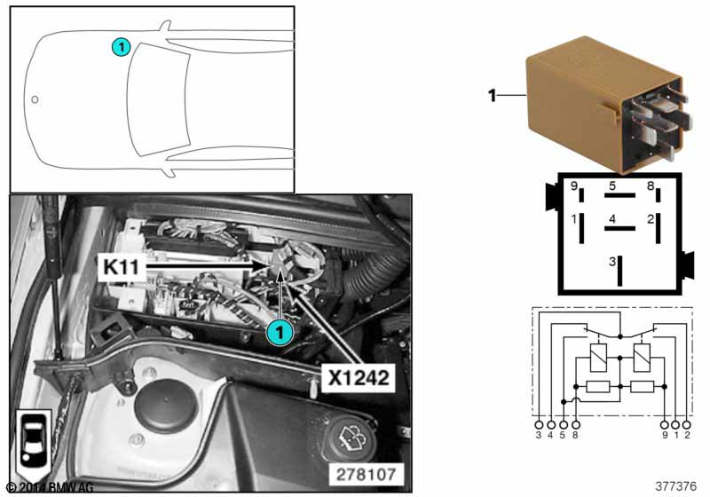 Relay for windshield wiper K11
