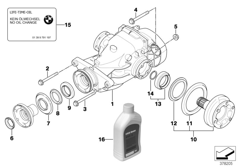 Genuine BMW 33107527005 E60 Exch. Final Drive I=3,73 (Inc. 525i) | ML Performance UK Car Parts