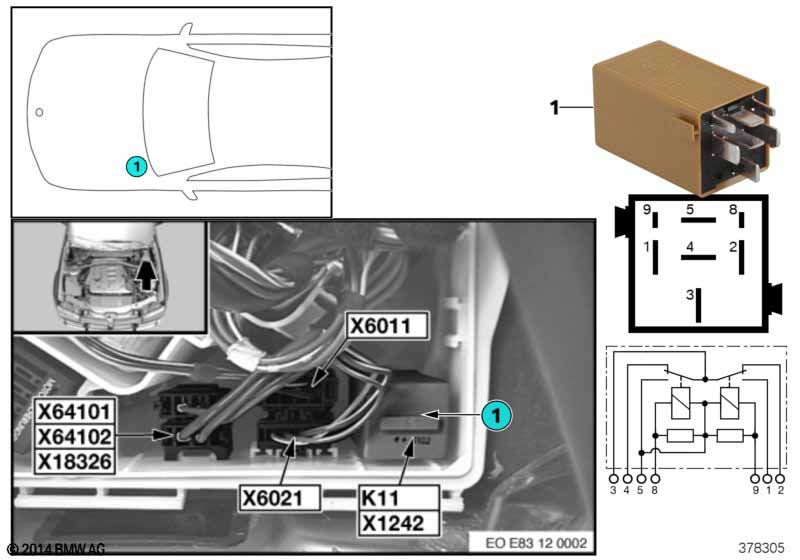 Relay for windshield wiper K11