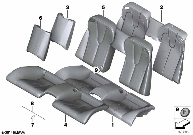 Genuine BMW 52208066571 F12 F13 Upholstery, Seat, Perforated Leather X3D8 ARAG.BRAUN (Inc. M6) | ML Performance UK Car Parts