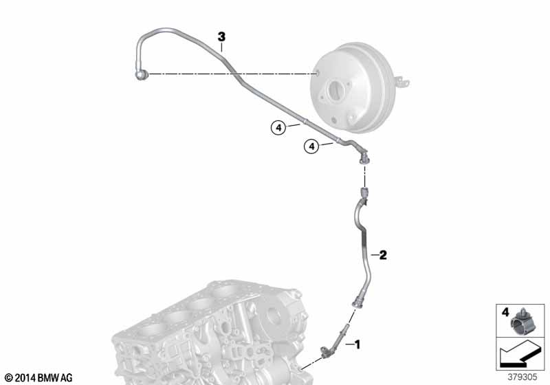 Vacuum line for brake booster